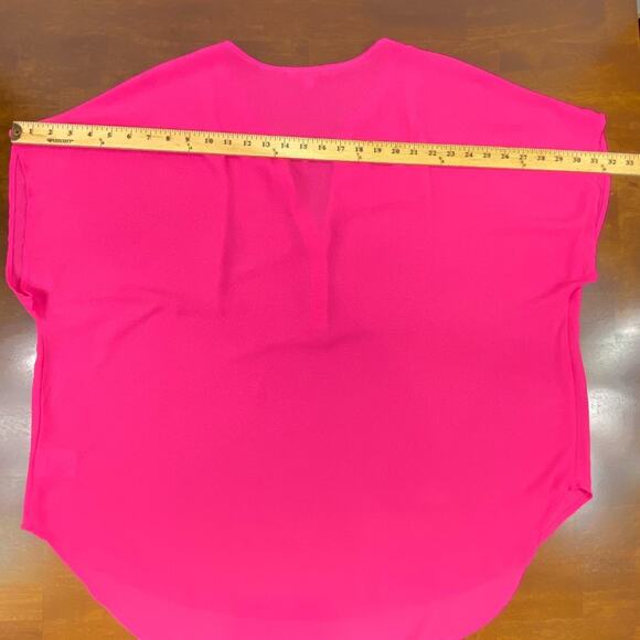 Gibson Latimer Sleeveless Chiffon Top in Vibrant Fuchsia Plus Size 3X - Picture 8 of 11